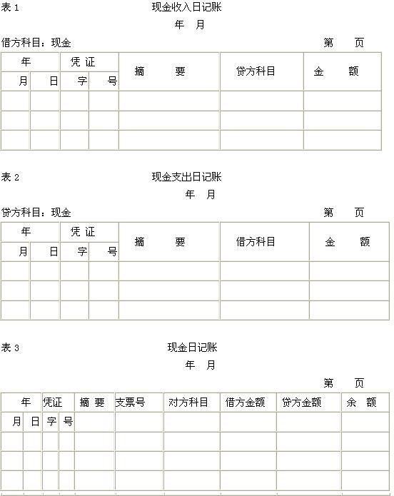 现金日记账