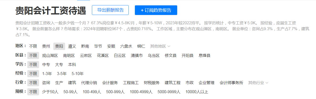 在贵州贵阳会计一般薪资待遇是多少?图一